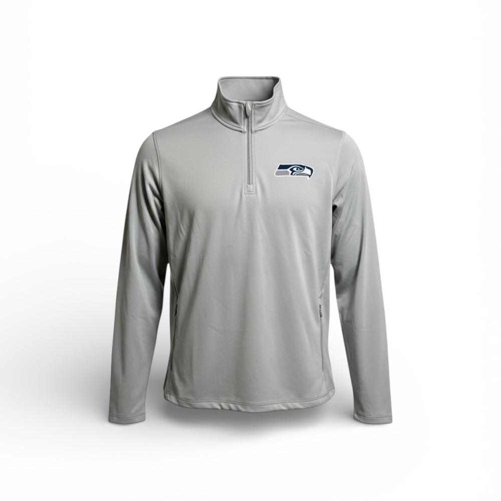 Antigua Seahawks Men's Light Gray Quarter-Zip
